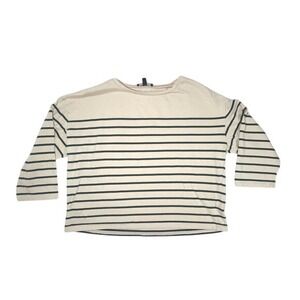 Weekend Max Mara Top Estella Cotton Striped‎ Knit 3/4 sleeve size Medium/Large